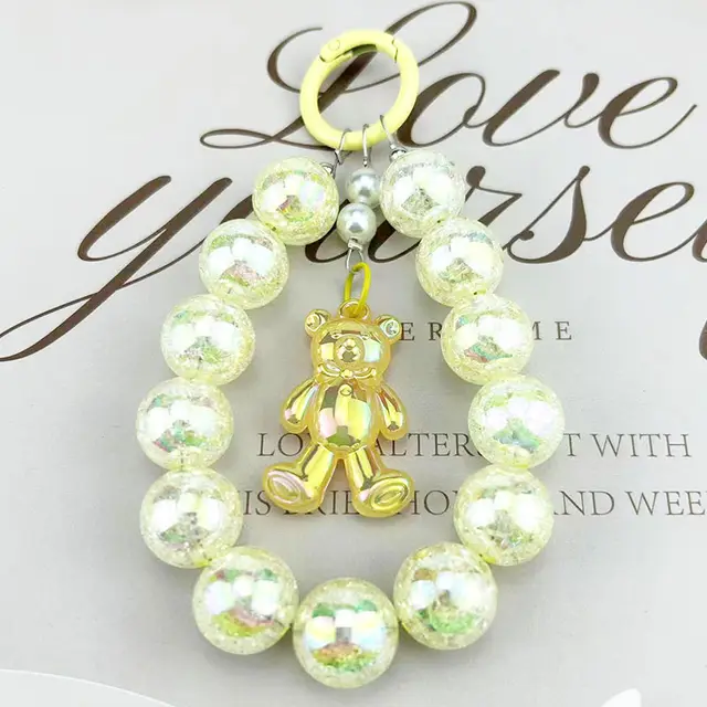 Burst Beads Luminous Bear Pendant Mobile Phone Charm Style 2 - Shop at LoveMi