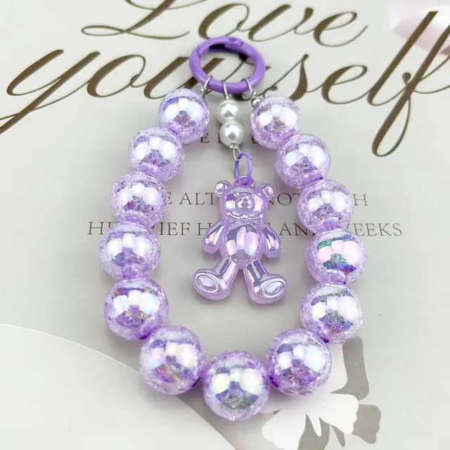Burst Beads Luminous Bear Pendant Mobile Phone Charm Style 4 - Shop at LoveMi