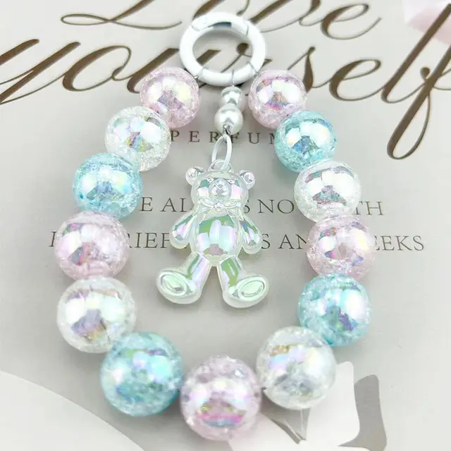 Burst Beads Luminous Bear Pendant Mobile Phone Charm Style 7 - Shop at LoveMi