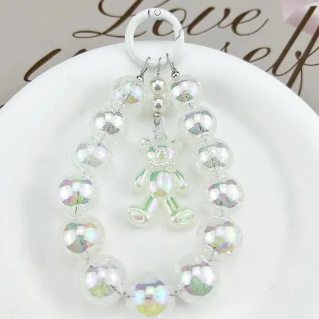 Burst Beads Luminous Bear Pendant Mobile Phone Charm Style 9 - Shop at LoveMi