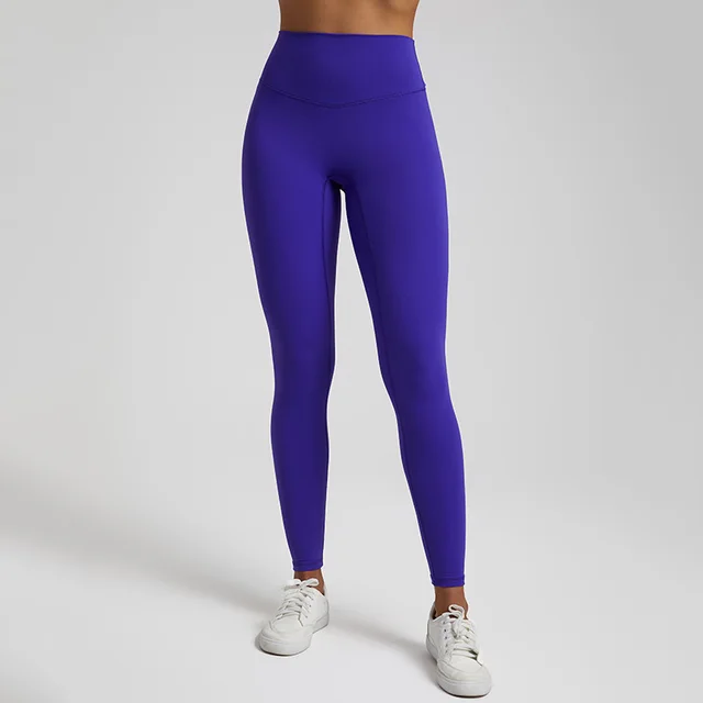 New Yoga European And American High Waist Hip Lift Running Fitness Pants - Sapphire Blue