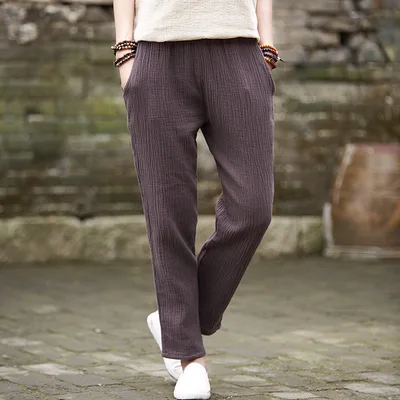 Women's cropped straight pants Coffee - Shop at LoveMi