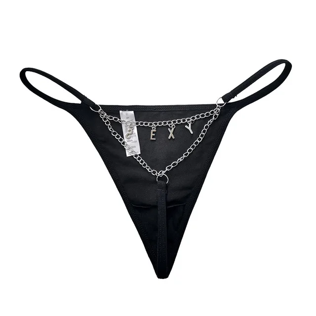 Solid Color Metal Chain Thong Personality T3Sexy - Shop at LoveMi
