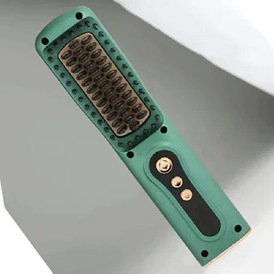Multi function Rechargeable Wireless Straight Comb Green Gold - Shop at LoveMi