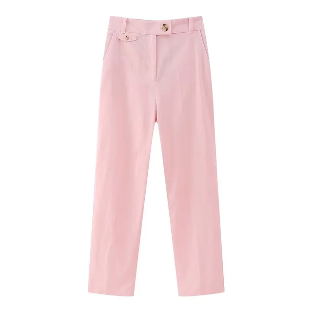 Women's Linen Short Suit Coat Straight leg Trousers Suit Trousers - Shop at LoveMi