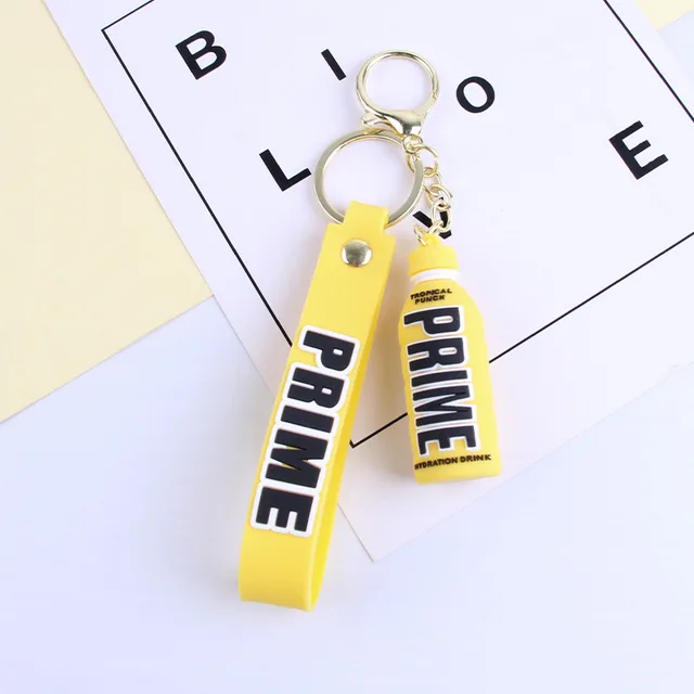 Cartoon Cute Letters Stereo Bottle Keychain Doll Pendant Yellow - Shop at LoveMi