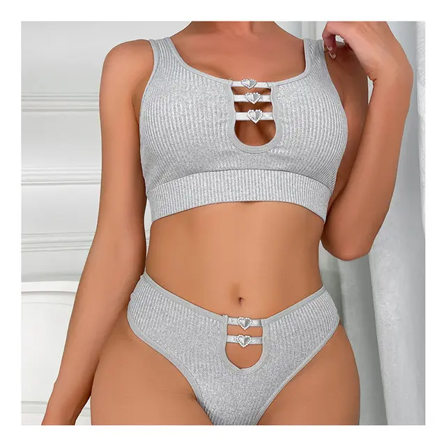 Underwear Push up Bra Sexy Lingerie Set Gray - Shop at LoveMi
