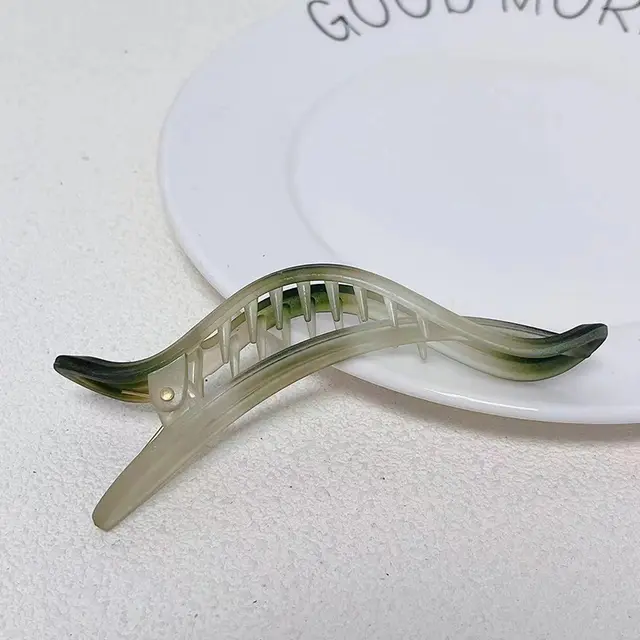 Irregular Ink Color Matte Simple Special interest Design Duckbilled Hair Accessories Green - Shop at LoveMi