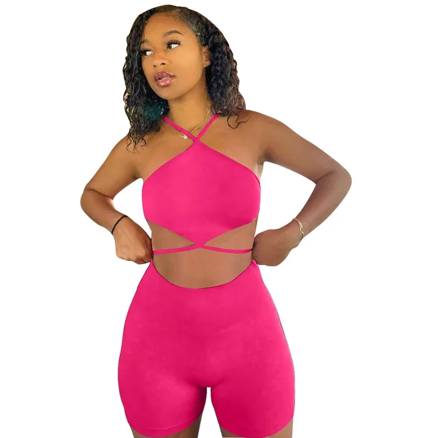 Women's Vest Shorts Two piece Set Rose Red - Shop at LoveMi