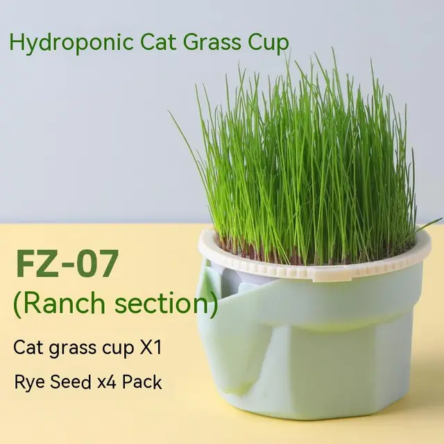 Cat Grass Cup Soilless Hydroponic Seed Spit Hair Ball Snacks Cat Grass Cup Rye Seeds - Shop at LoveMi