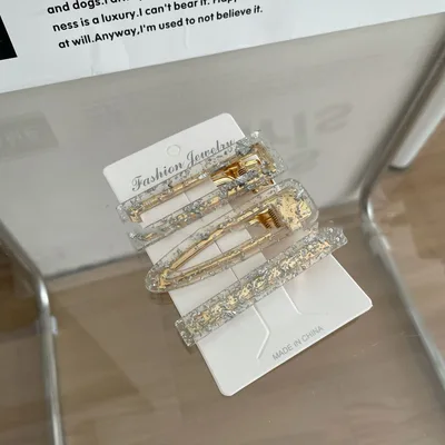 Korean Style Acetate Seamless Barrettes Summer Side Headdress Silver - Shop at LoveMi