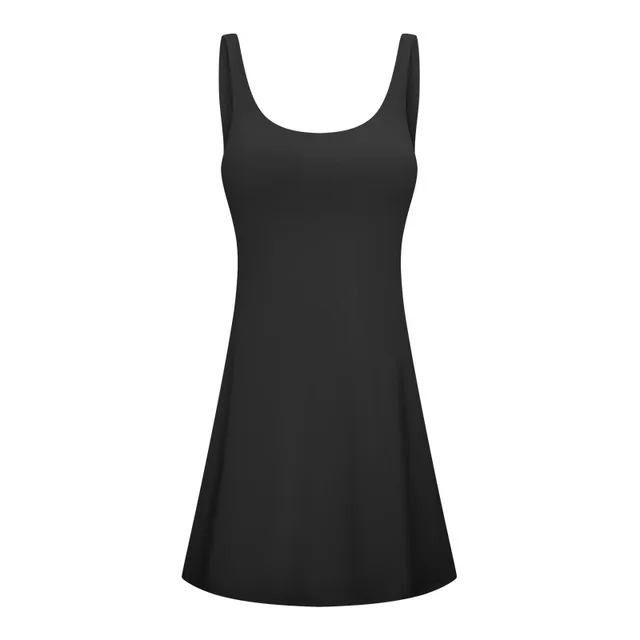 Yoga Clothes With Chest Pad High Elastic Comfortable Fake Two piece Anti exposure Tennis Skirt Women Black - Shop at LoveMi