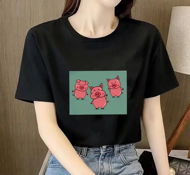 Fashionable Loose Printed Top For Women Black - Shop at LoveMi