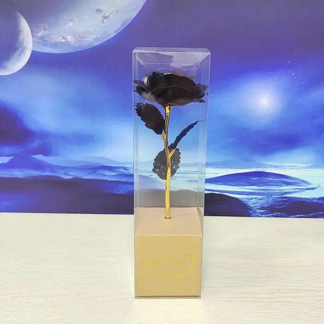 Colorful Gold Gold foil Roses Mother's Day 520 Artificial Flower Valentine's Day Gift Christmas Black - Shop at LoveMi