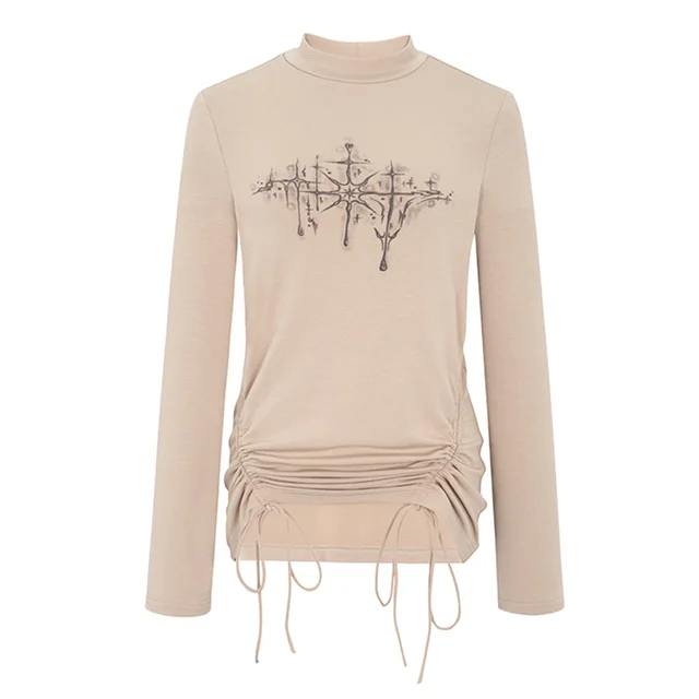 Camel Waste Soil Retro Spicy Girl Top Camel - Shop at LoveMi