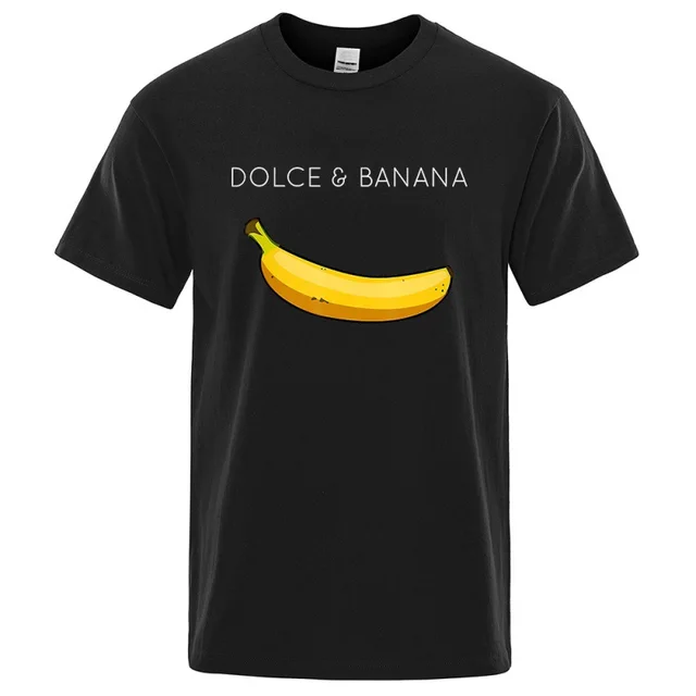 Dolce Banana Fashion Print Men T shirts Black - Shop at LoveMi