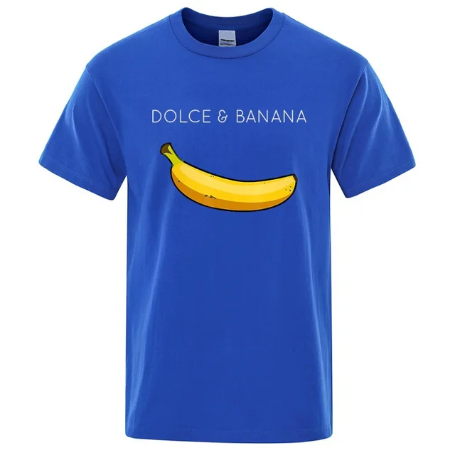 Dolce Banana Fashion Print Men T shirts Blue - Shop at LoveMi