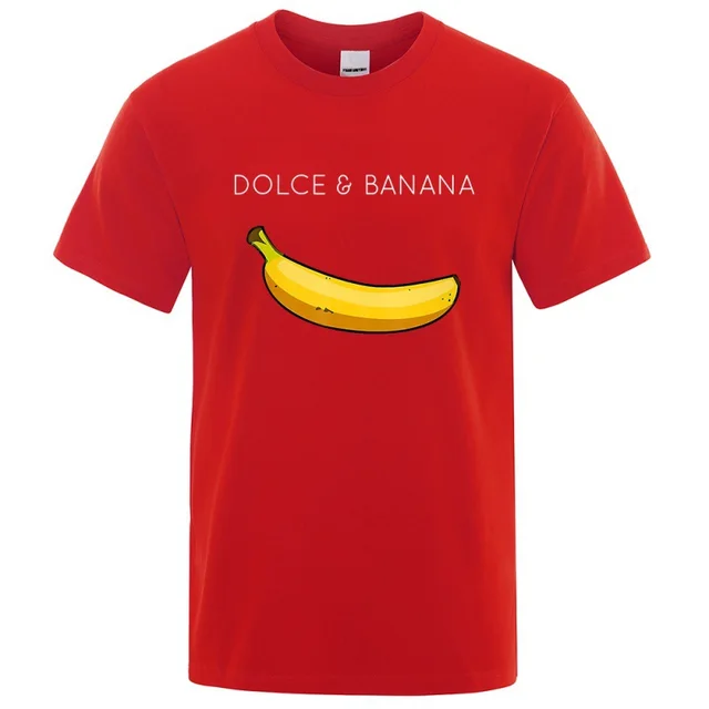Dolce Banana Fashion Print Men T shirts Red - Shop at LoveMi
