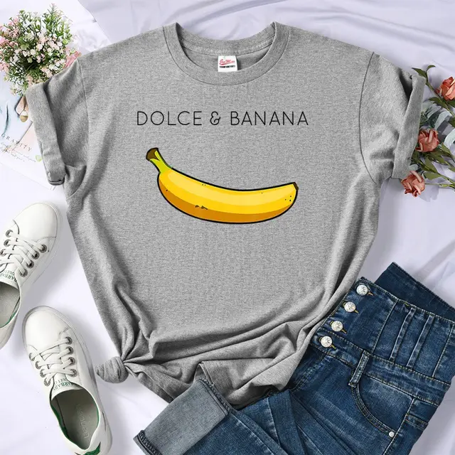 Dolce Banana Anime Printed T Shirts Gray - Shop at LoveMi