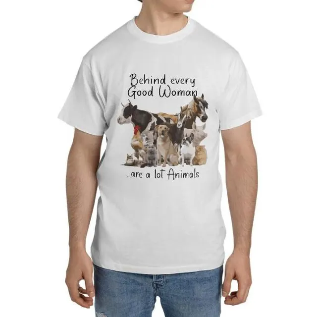 European And American Digital Printing Casual Round Neck Short Sleeves T shirt White - Shop at LoveMi