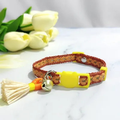 Anti suffocation Safety Buckle Cat Collar Tassel Bell Adjustable Anchor Chain Rope 28 Chocolate - Shop at LoveMi