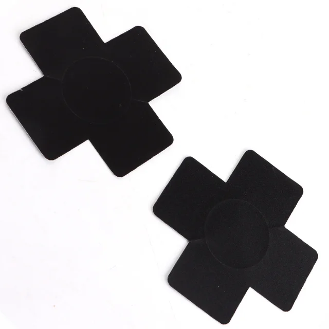 Sexy Breast Pad Disposable Cross shaped Chest Paste Nipple Stick Black - Shop at LoveMi