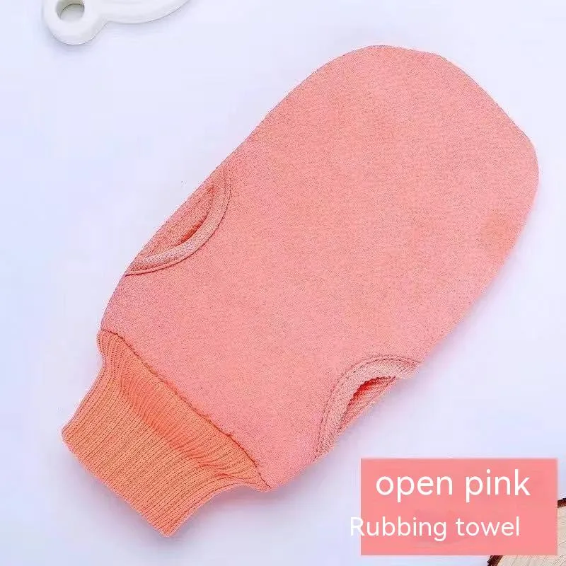 Solid Color Cute Bath Bath Towel Bath Gloves - Pink