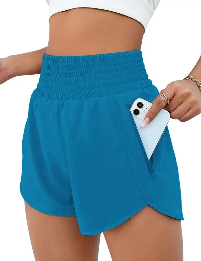 Women's Fashion High Top Sports Running Yoga Short Belt Lining Sky Blue - Shop at LoveMi