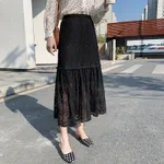 New Women's High Waist Slimming Midi Skirt - Black