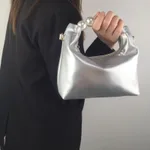 Niche Design Pearl Tote Shoulder Crossbody Bag - Silver