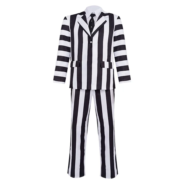 Beetlejuice Cos Costume Michael Keaton Cosplay Clothing Full Set - Shop at LoveMi