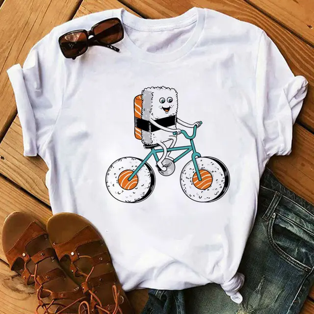 Summer Women Cute Sushi Hug Short Sleeve T shirts 36803Style - Shop at LoveMi