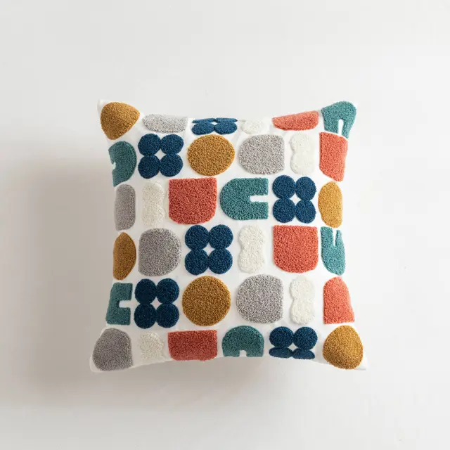 Embroidered Sofa Cushion Fashion Pillow Cover Car Cushion Embroidered Cushion Daisy H Style - Shop at LoveMi