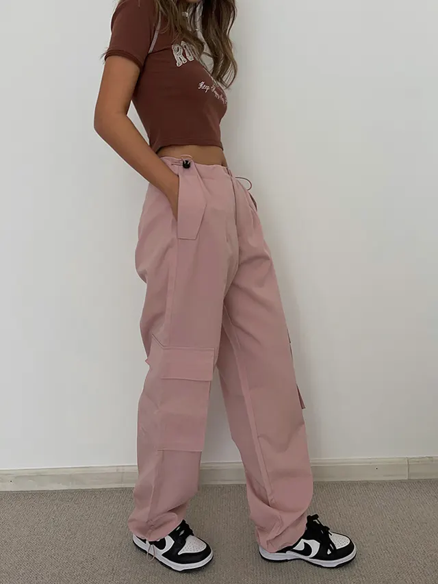 Retro Street High Street Three dimensional Trousers With Sense Pink - Shop at LoveMi