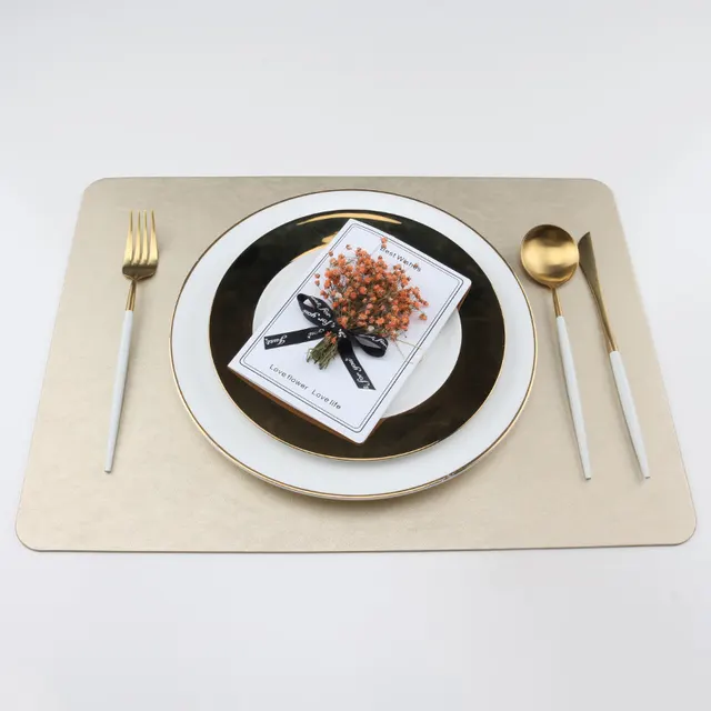 Home High grade Leather Placemat Champagne Gold - Shop at LoveMi