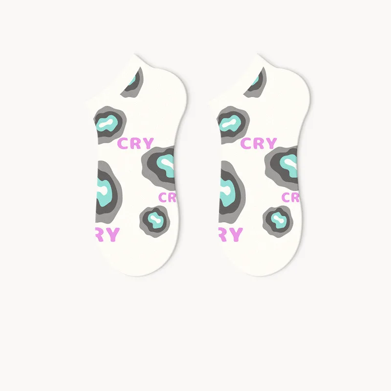 Summer Cartoon Female Cute And Breathable Thin Socks White Cry - Shop at LoveMi