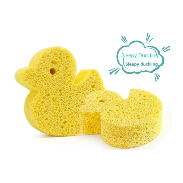 Cartoon Paddle Cotton Baby Bath Sponge Color Shaped Absorbent Duck - Shop at LoveMi