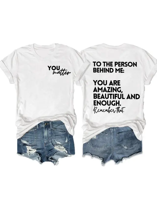 Letter Print Short sleeve T shirt Casual Top White - Shop at LoveMi