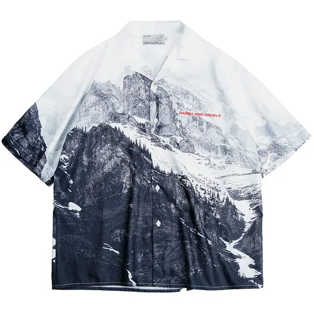 Snow Mountain Hawaiian Cuban Collar Short Sleeve Shirt Assortment - Shop at LoveMi