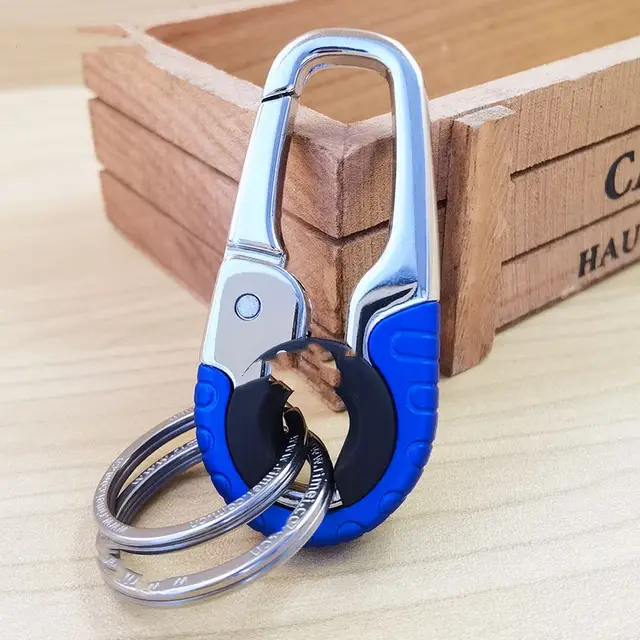 Car Key Ring Household Waist Hanging Rotating Key Ring Stainless Steel Blue - Shop at LoveMi