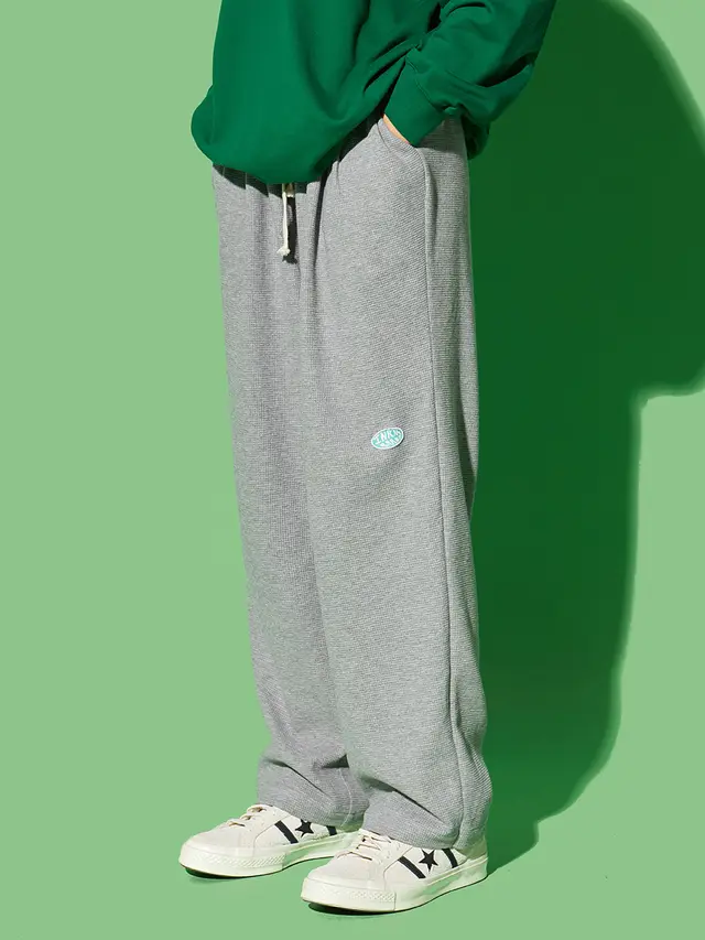 Men's And Women's Loose Waffle Trousers Casual Pants Dark Grey - Shop at LoveMi