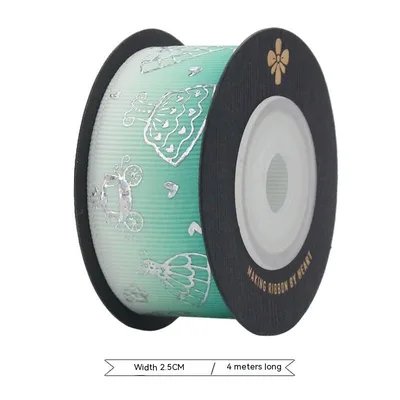 Princess Dress Laser Silk Ribbon Webbing Hair Band Bow Hair Accessories Handicraft DIY Material Gradient Green - Shop at LoveMi