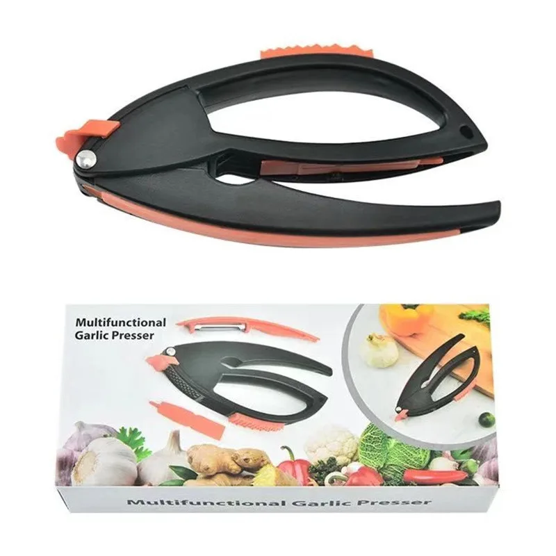 Manual Multifunctional Household Garlic Press Set Kitchen Gadgets - Colour Box Package