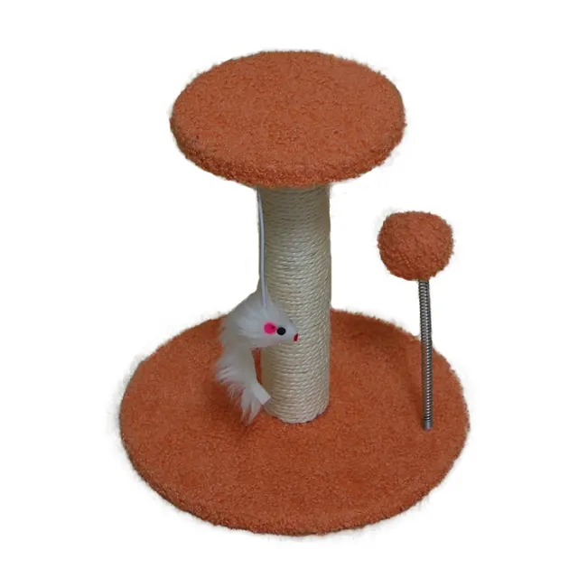 Scratching Pole Masher Vertical Non chip Cat Climbing Frame Teddy Plush Orange - Shop at LoveMi