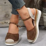 Women's Fashion Platform Casual Wedge Sandals - Brown