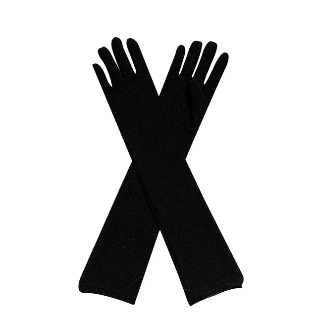 Milk Silk Stretch Holiday Party Dress up Gloves Black - Shop at LoveMi