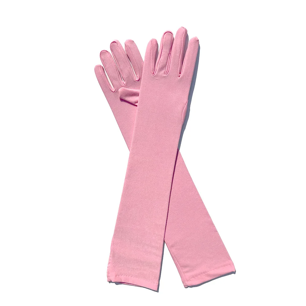 Milk Silk Stretch Holiday Party Dress-up Gloves - Light Pink
