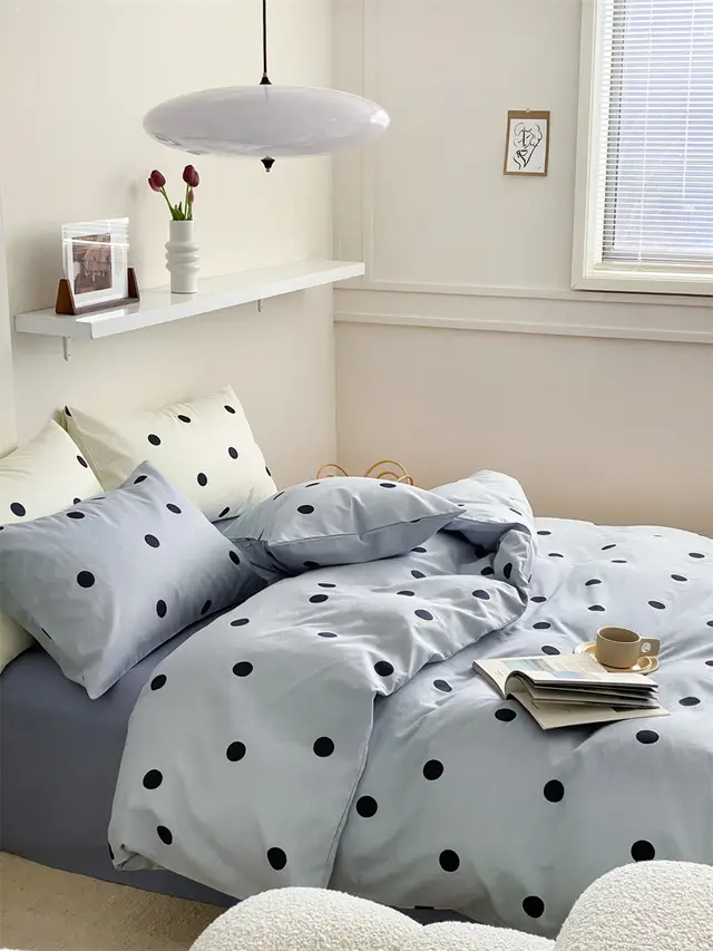 Green Polka Dot All Cotton Pure Cotton Artistic 15 M18 M Bed Four piece Set Dots Blue - Shop at LoveMi