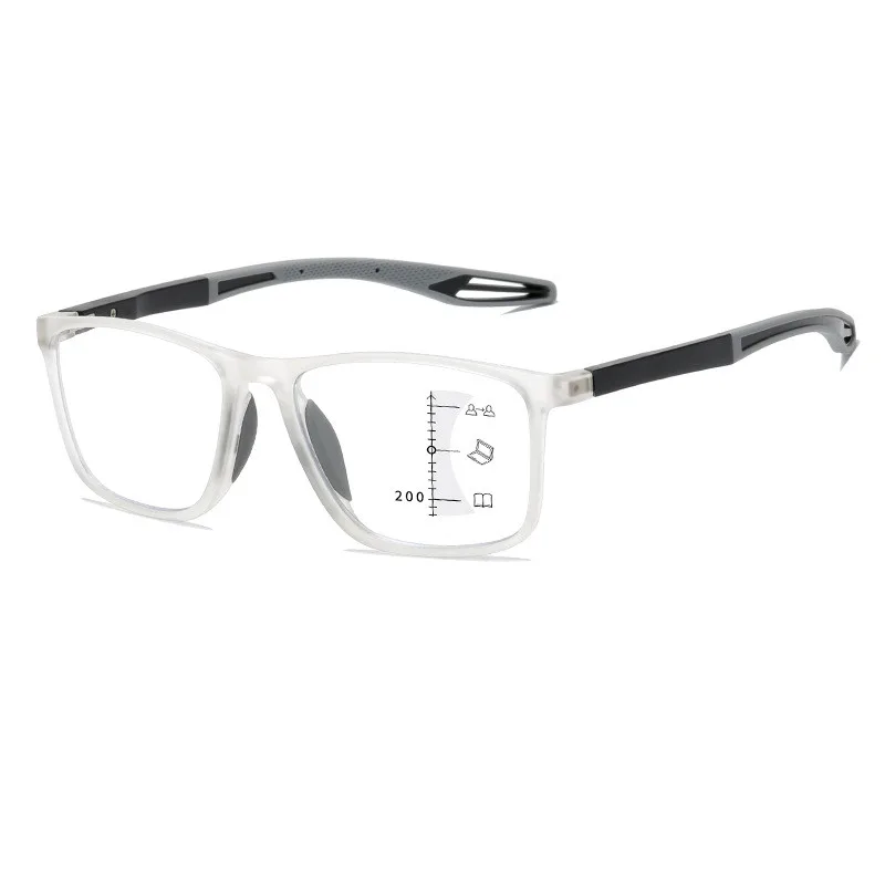 HD Anti-blue Ray Reading Glasses - Transparent Frame Grey Legs