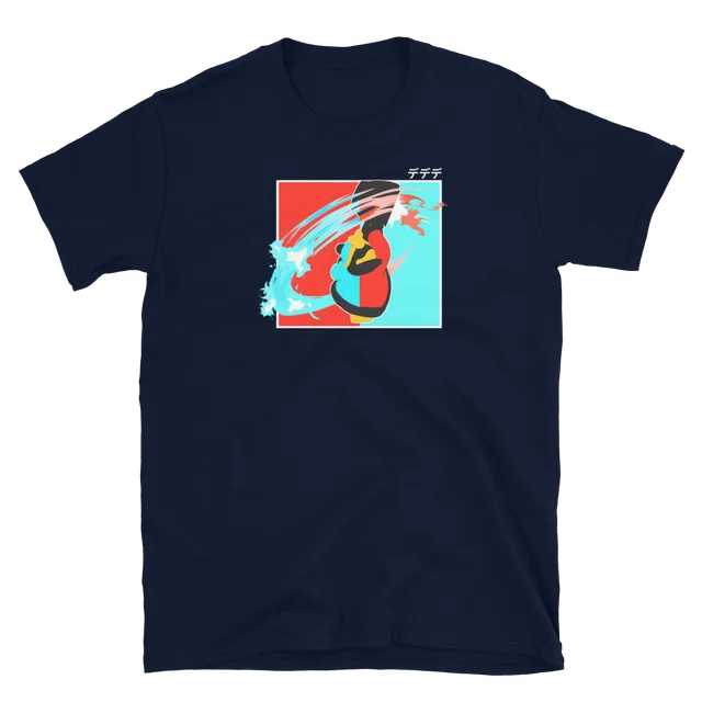 European And American Digital Printing Casual Round Neck Short Sleeves T shirt Navy Blue - Shop at LoveMi